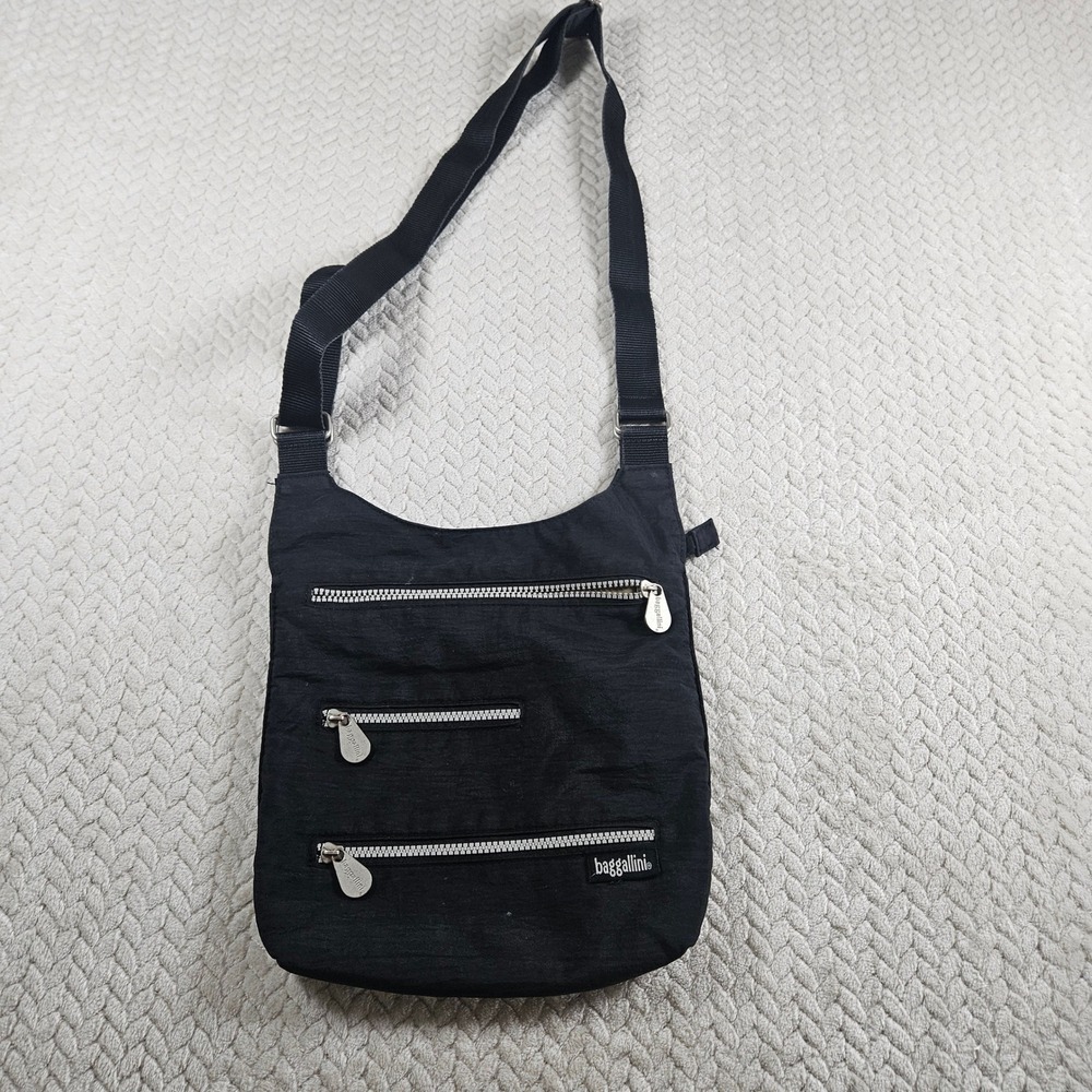 Baggallini Black Crossbody bag, adjustable strap, zip/magnetic, organizer‎